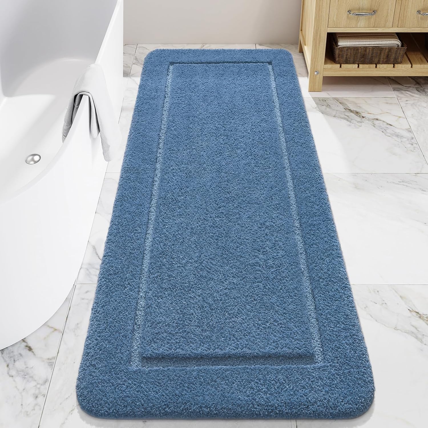 LOCHAS Bathroom Rugs 24in x 60in Non Slip Soft Bath Mat