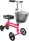 KneeRover Steerable Knee Scooter for Adults - Foldable Hot Pink