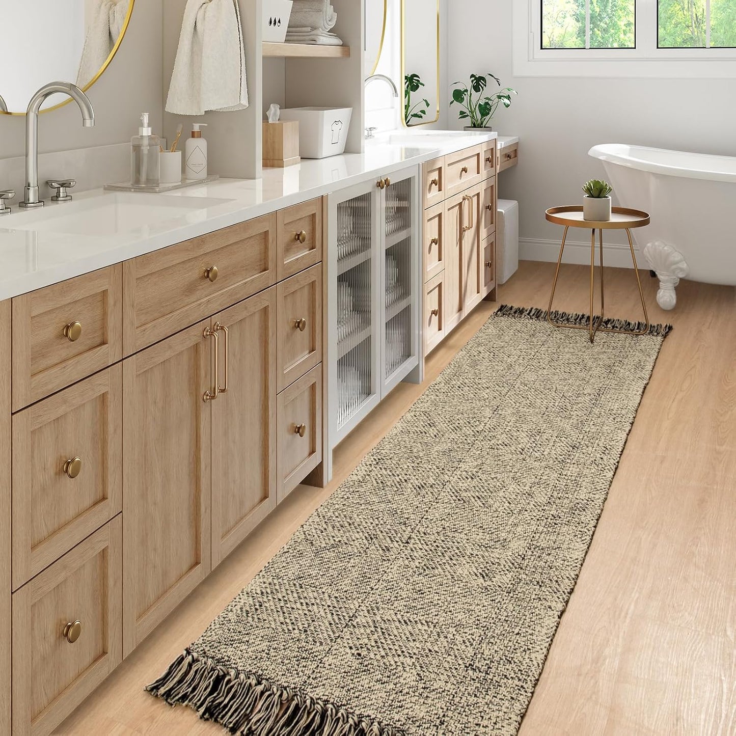 Collive Long Hallway Runners Rug: Farmhouse Style & Washable
