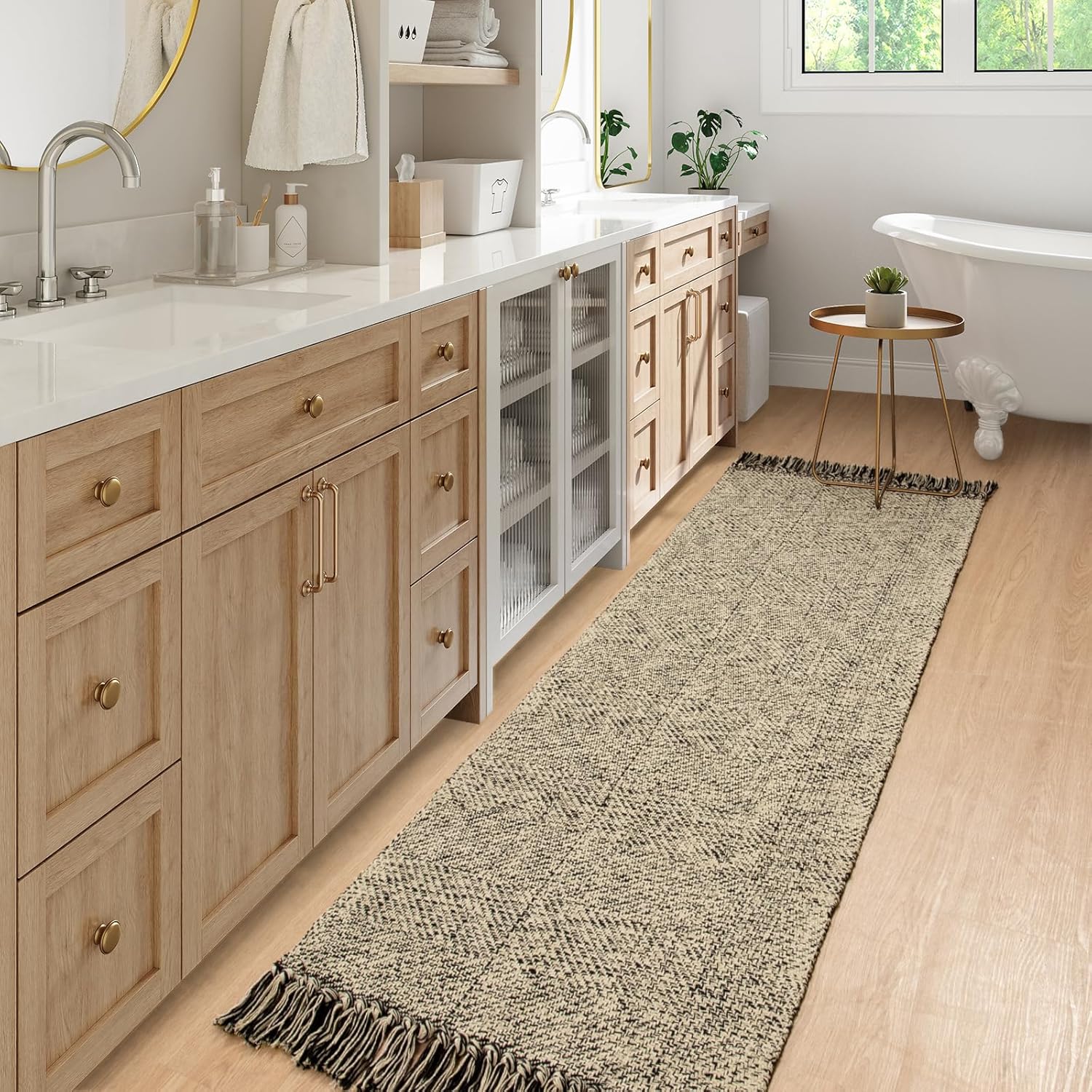 Collive Long Hallway Runners Rug: Farmhouse Style & Washable