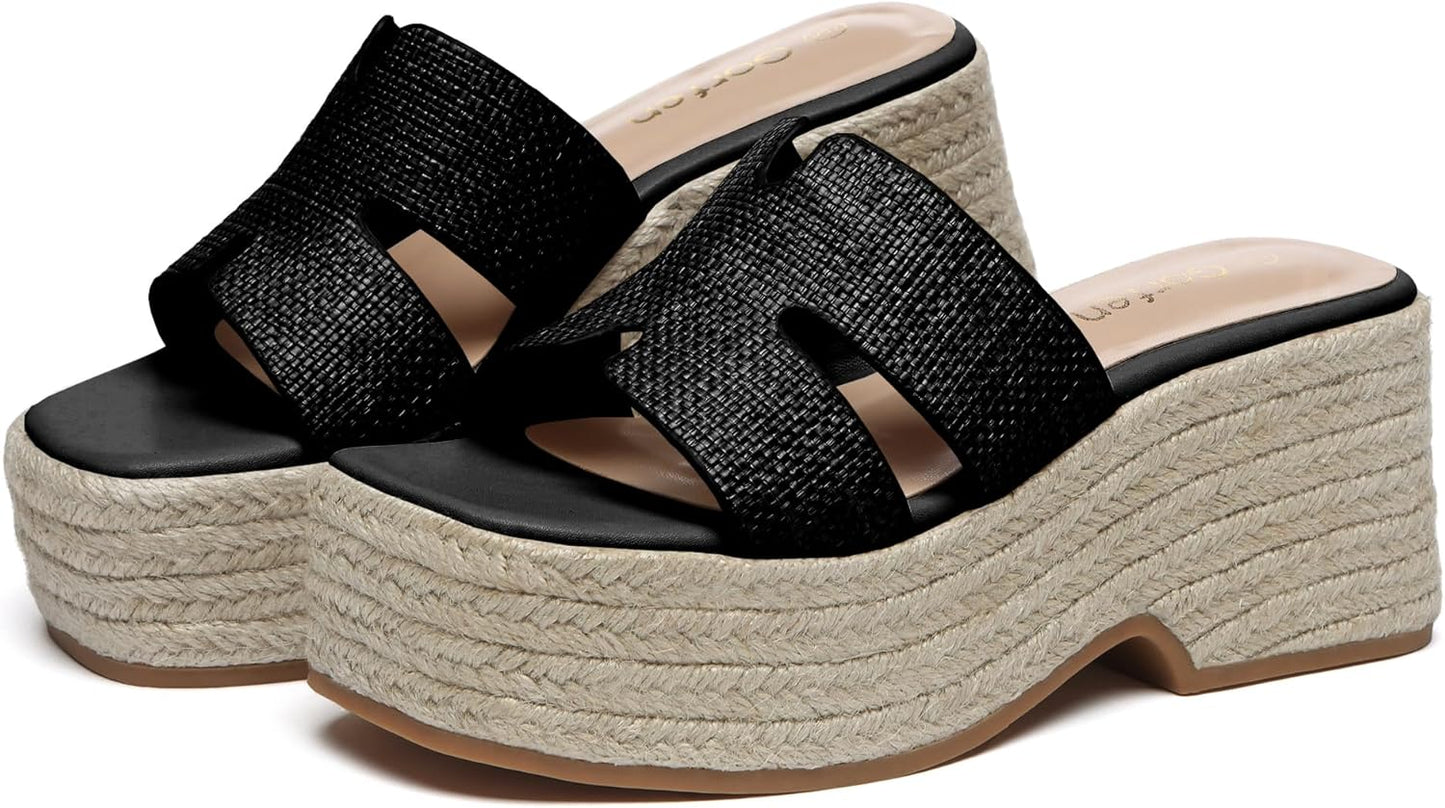 Platform Sandals Women Open Toe Chunky Wedge Beach Sandals
