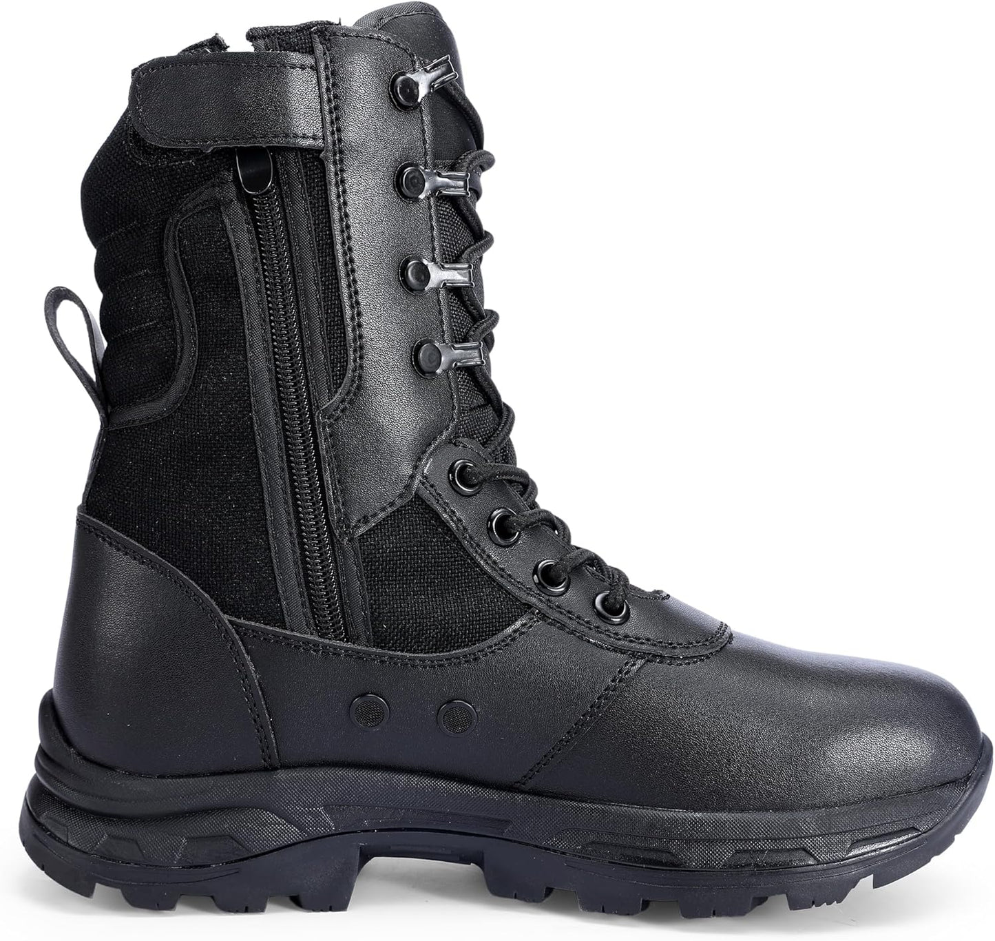 Men's Military Tactical Work Boots with Side Zipper for Comfort