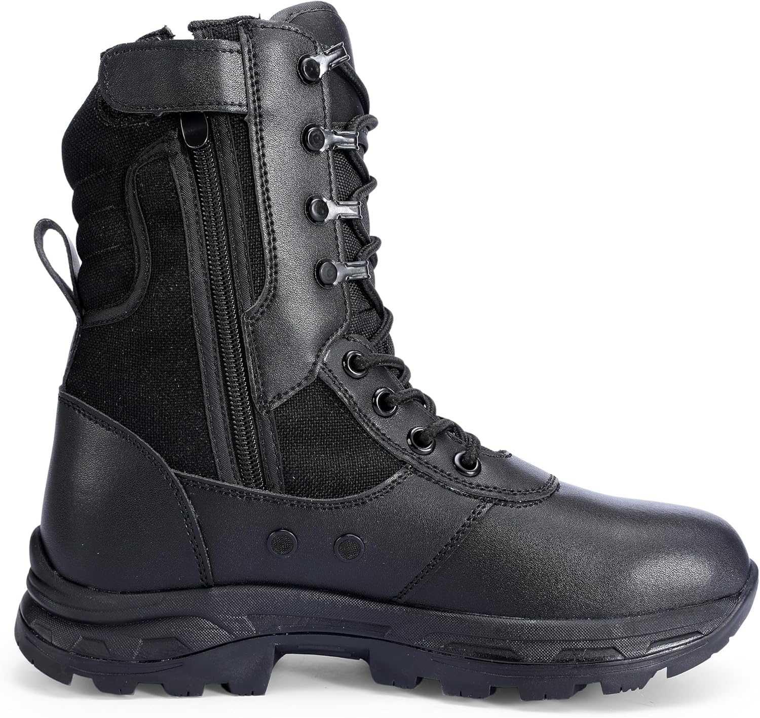 Men's Military Tactical Work Boots with Side Zipper for Comfort