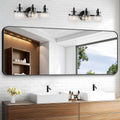 KOCUUY Black Bathroom Mirror 60in x 24in - Large Rounded Vanity Mirror