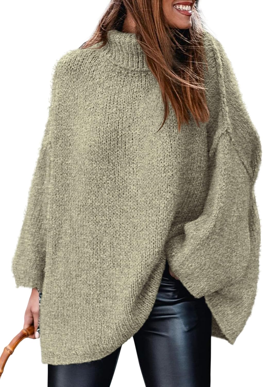 PRETTYGARDEN Women's Turtleneck Oversized Sweaters for Fall