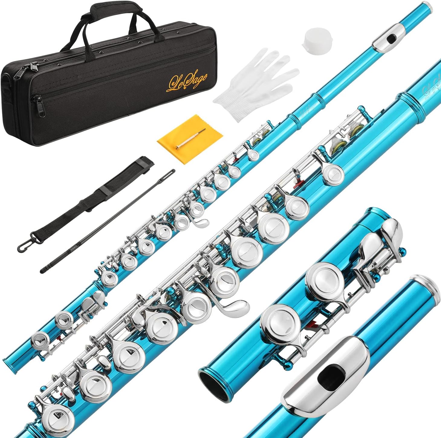 LeSage Closed Hole C Flute for Beginners with Case and Kit