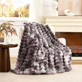 Cozy Bliss Faux Fur Throw Blanket for Couch and Living Room