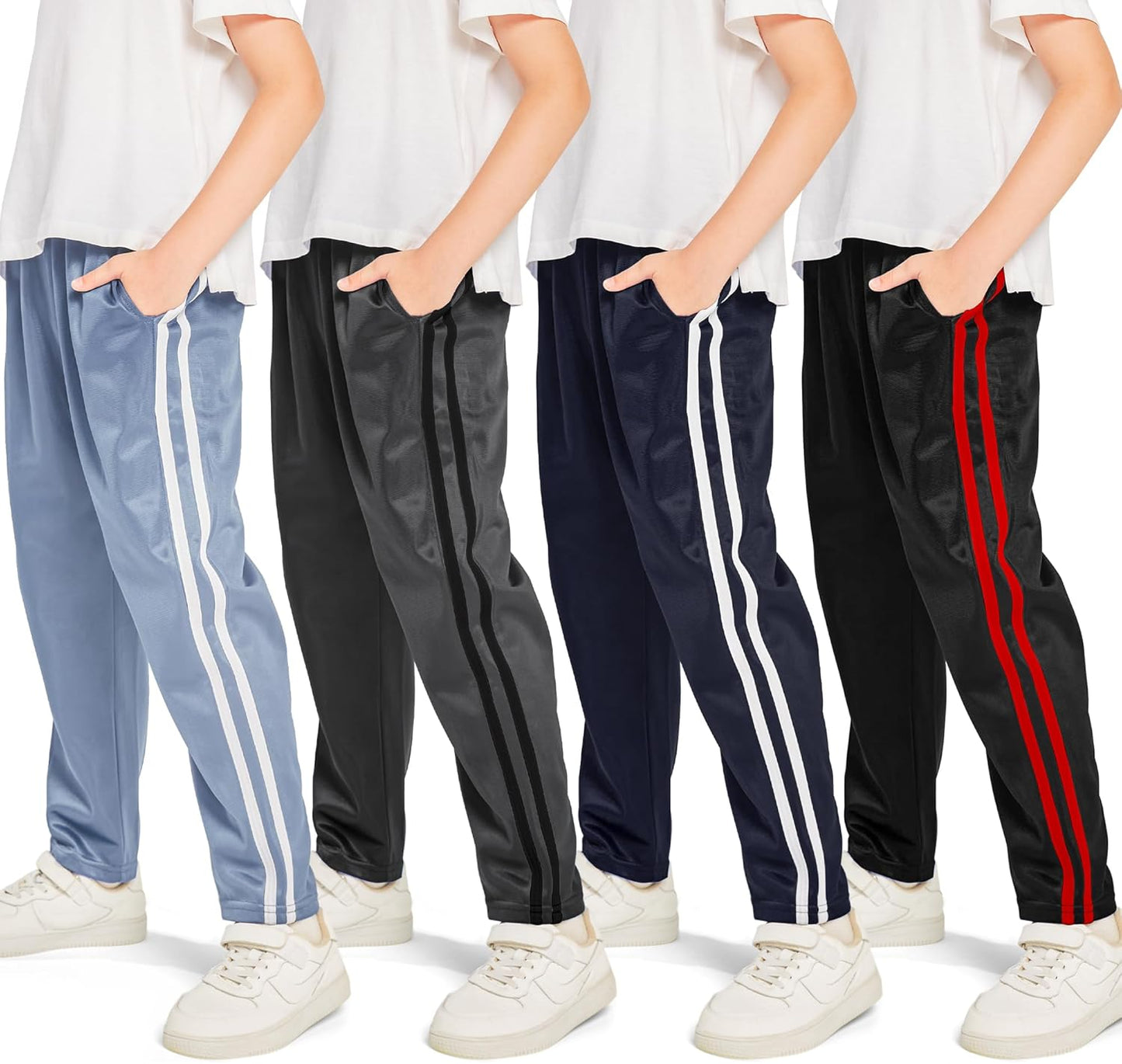 Boys' Fleece-Lined Open Bottom Sweatpants for Active Kids
