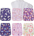 Rainbow Unicorn One Size Cloth Diapers 6 Pack - Adjustable Pocket Set