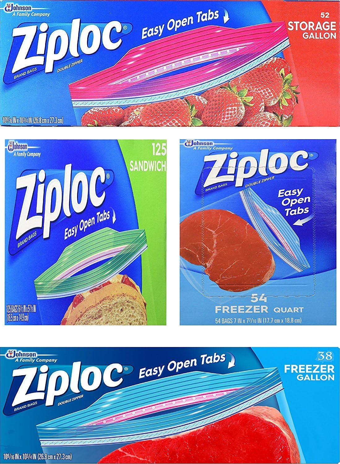 Ziploc Variety Pack of Freezer and Sandwich Bags for Storage