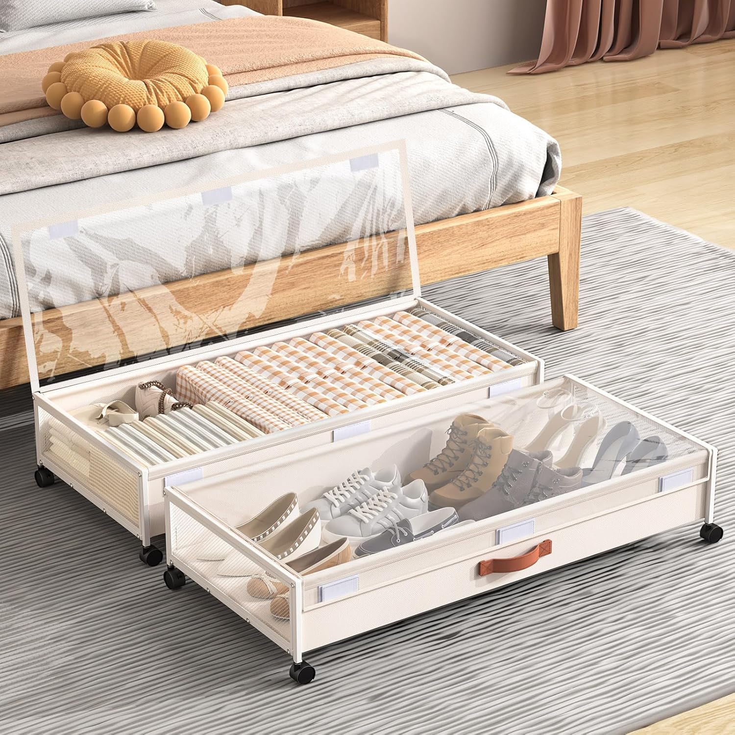 XXXL Under Bed Storage with Wheels for Shoes and Clothes