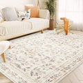 Boho Floral Area Rug 6x9 Soft Non-Slip Washable for Home