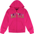 Nautica Girls Logo Sweatshirt Fleece Hoodie With Full-zip Front