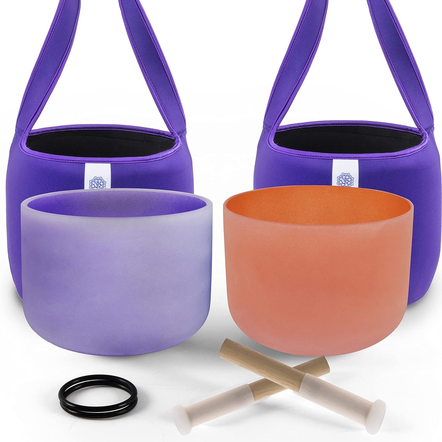 FMTY 10inch Crystal Singing Bowls Set for Healing and Relaxation