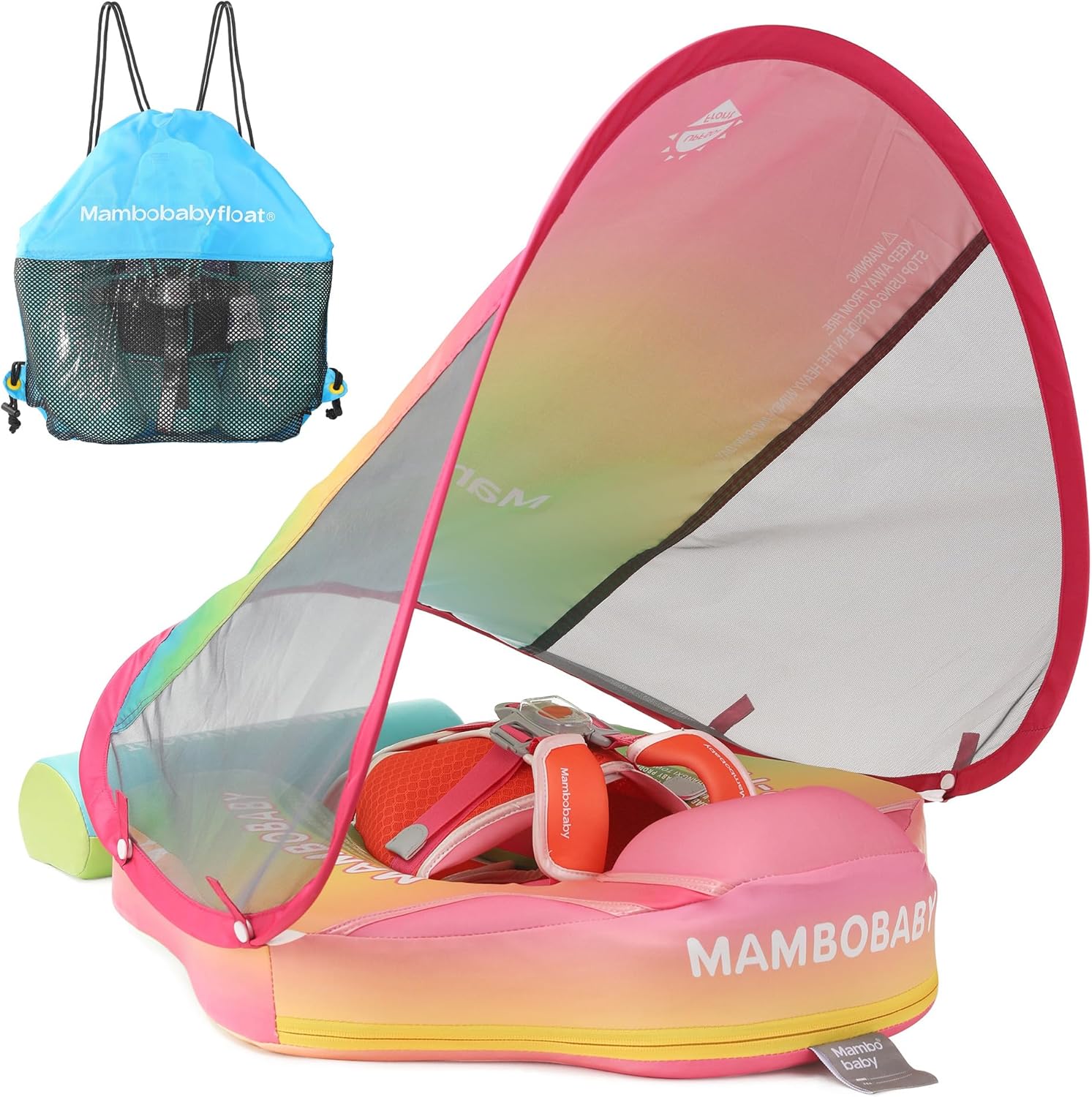 Mambobaby Float Add Tail Baby Swim Float with Canopy Deluxe Edition