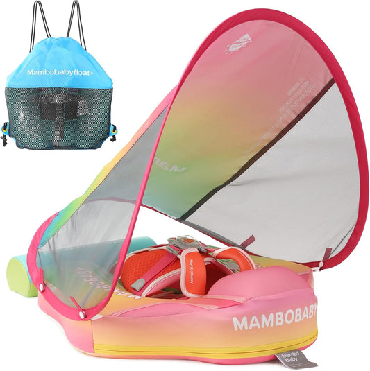 Mambobaby Float Add Tail Baby Swim Float with Canopy Deluxe Edition