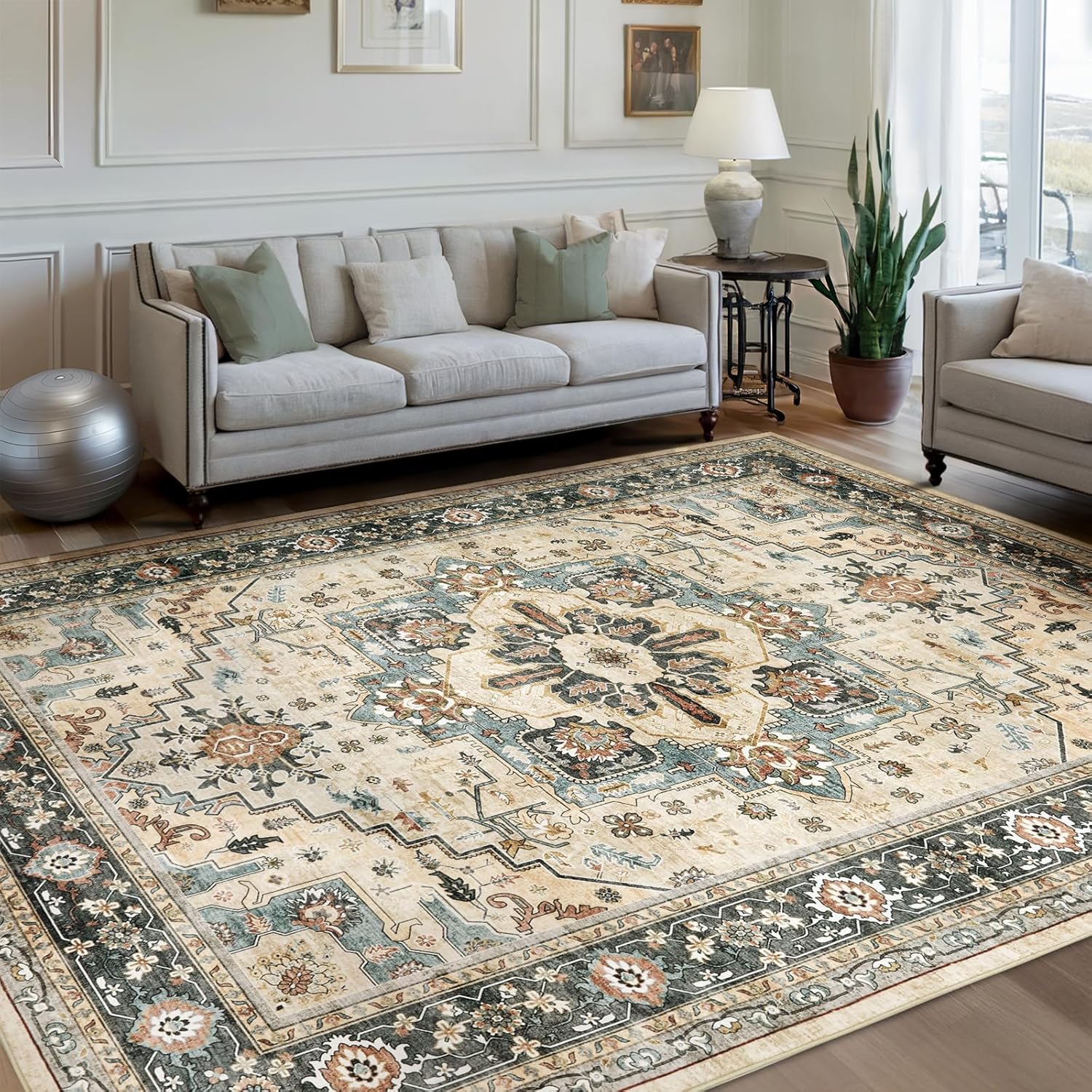 Large Vintage Oriental Area Rugs for Living Room 9x12 Soft