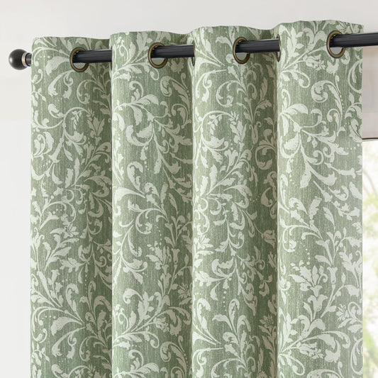 jinchan Blackout Curtains for Bedroom with Vintage Floral Design