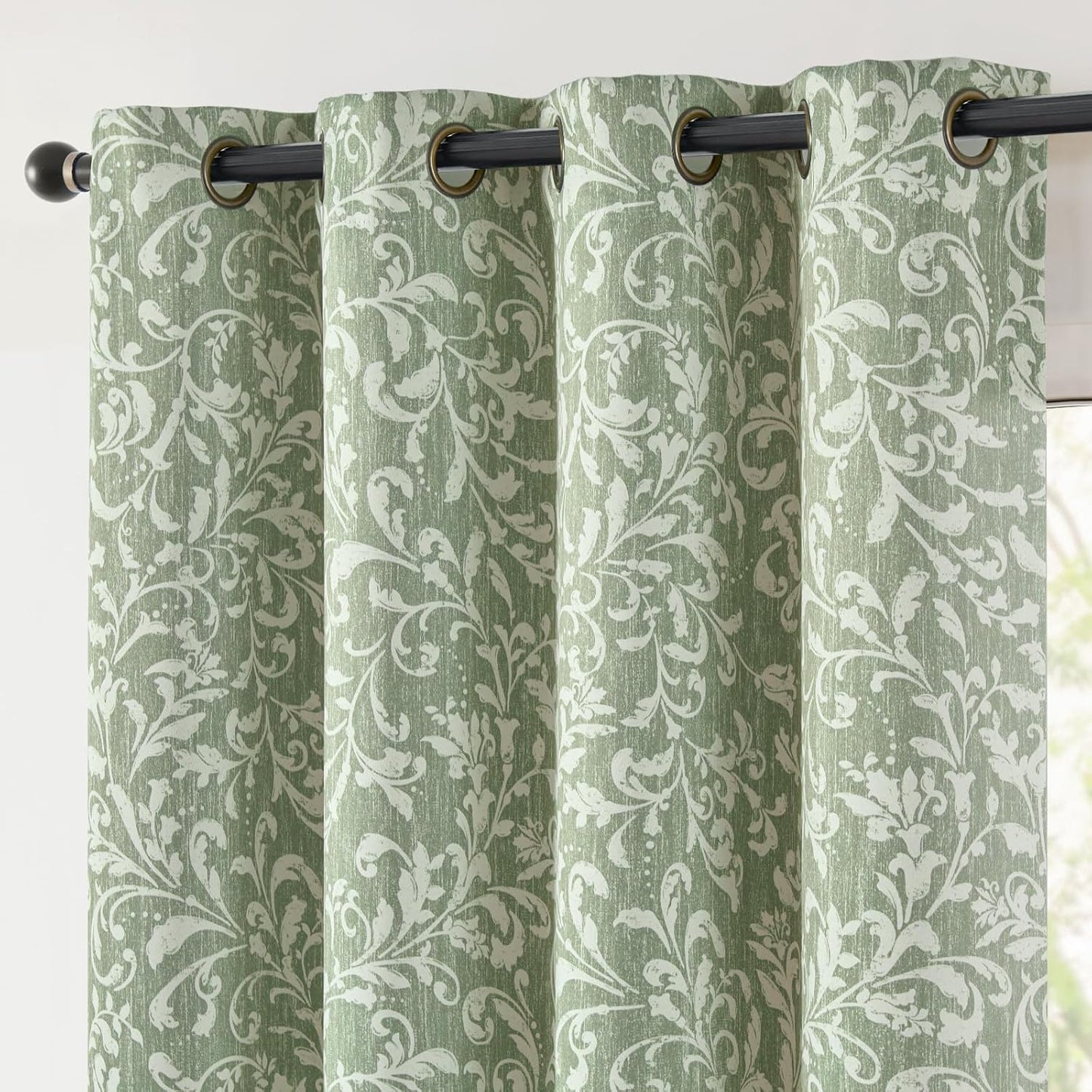 jinchan Blackout Curtains for Bedroom with Vintage Floral Design