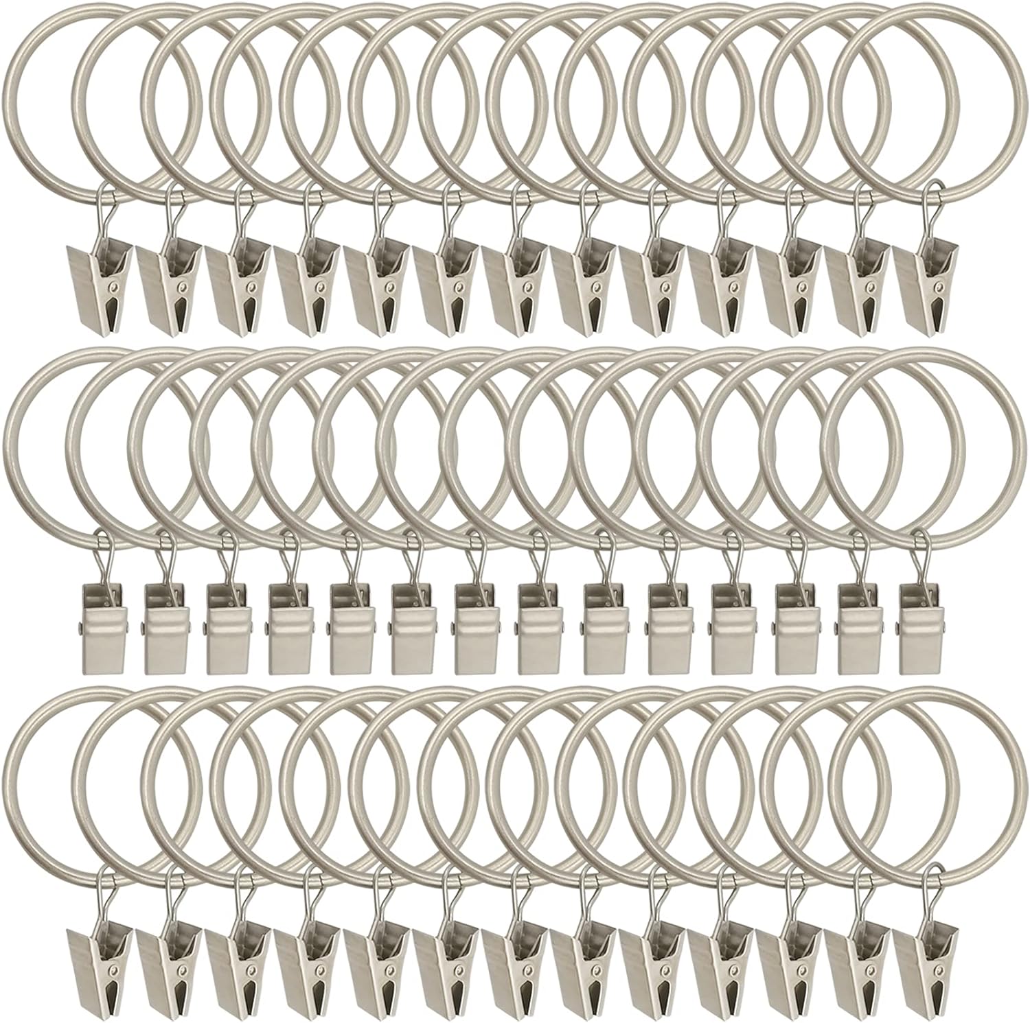 Matte Silver Curtain Rings: Securely hang drapes with ease!