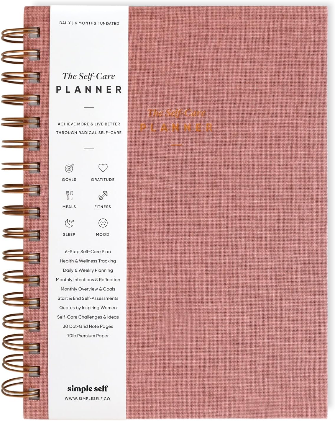 The Self-Care Planner - Undated 6 Month Life Planner for Wellness