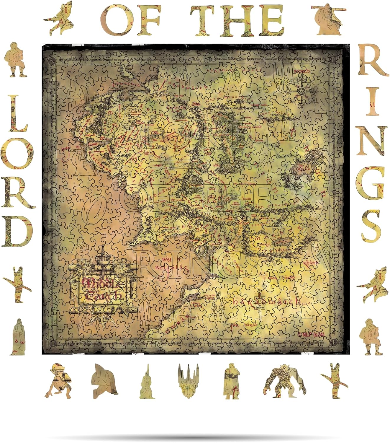 Lord of The Rings Wooden Puzzles for Adults - Unique Shapes