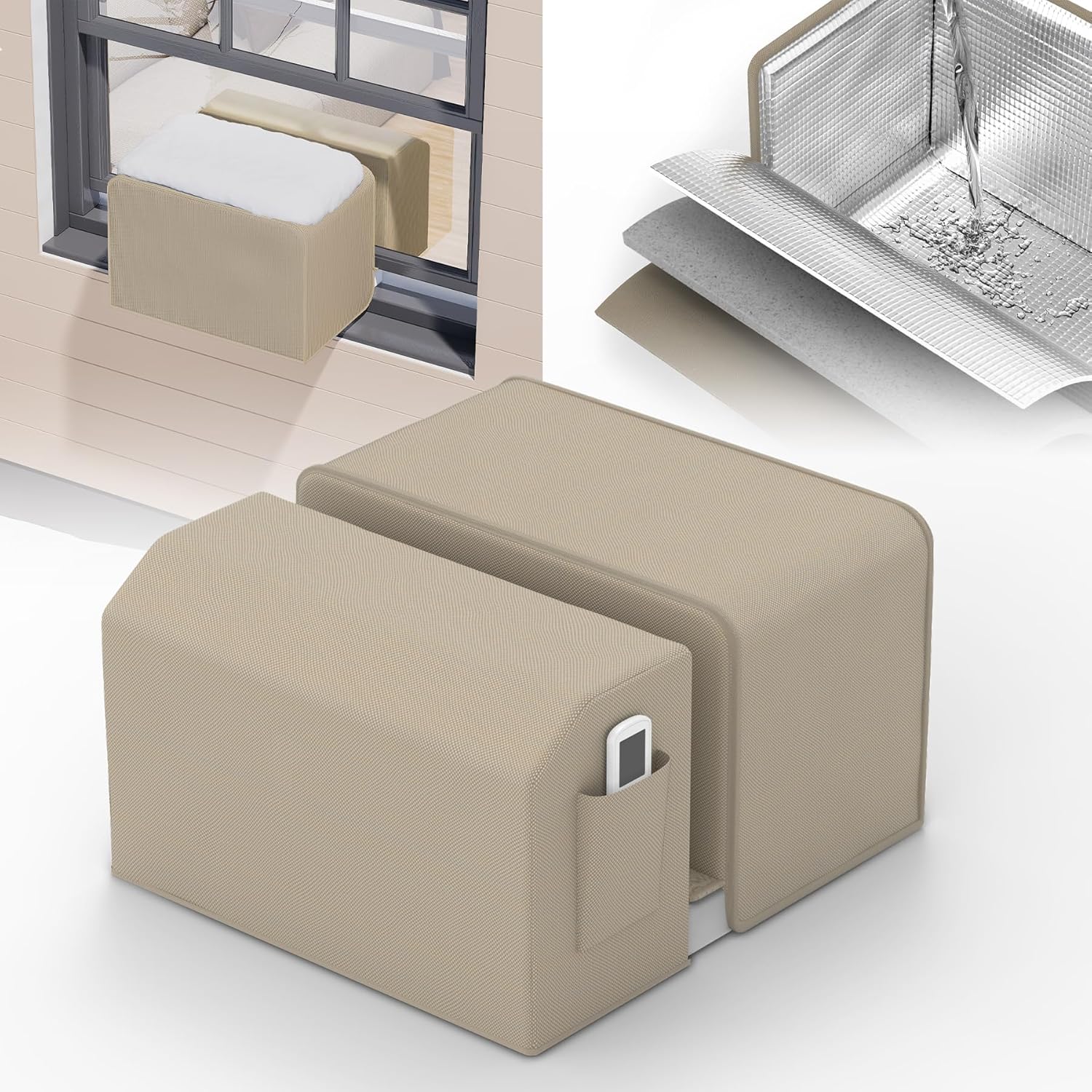 3-Layer Insulated Window AC Cover Set by Powrocket