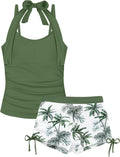 Girls Swimsuit 2 Piece Halterneck Tankini for Teens - Modest Fit