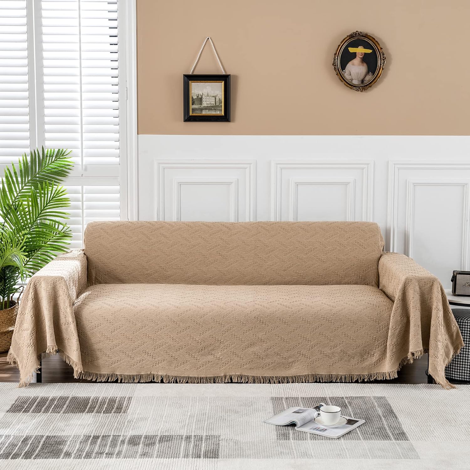 MEETSKY Sofa Covers for 2 Cushion Couch and Sectional Sofa