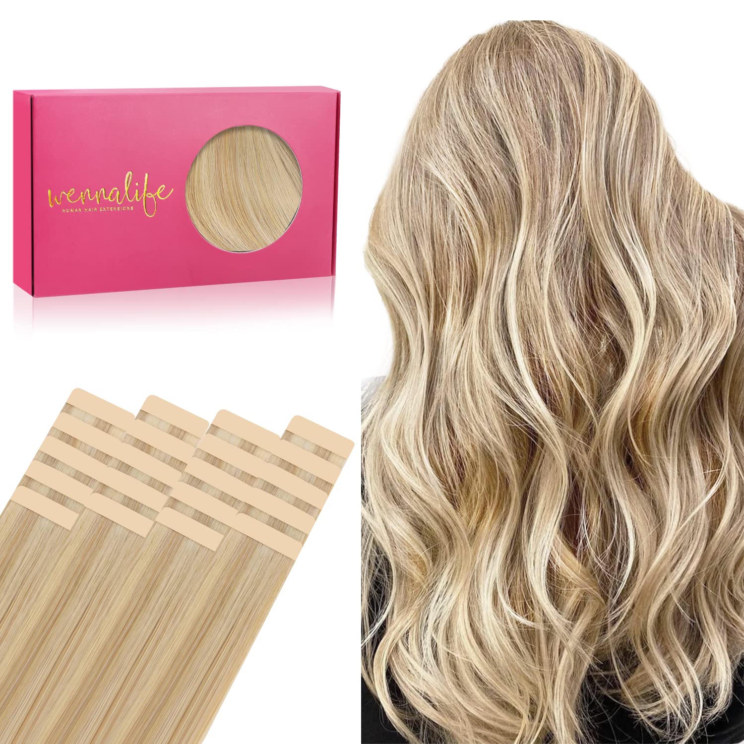 WENNALIFE Tape in Hair Extensions for Natural Look and Feel