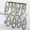 Enhanced Bike Storage Rack 4-Bike Wall Mount - Adjustable J-Hooks
