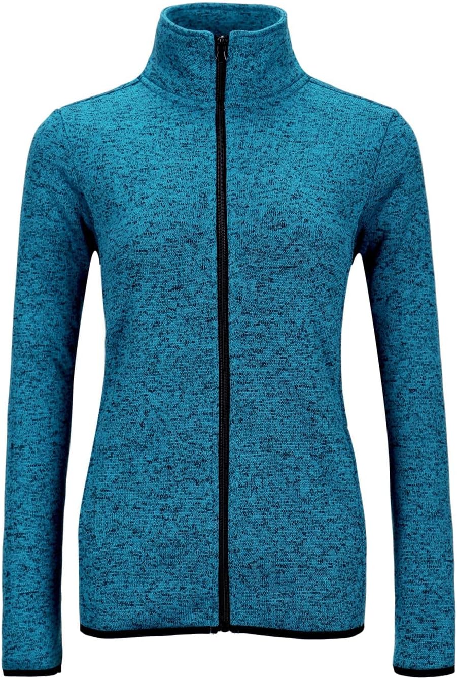 Dolcevida Women's Long Sleeve Fleece Zip Up Jacket with Pockets