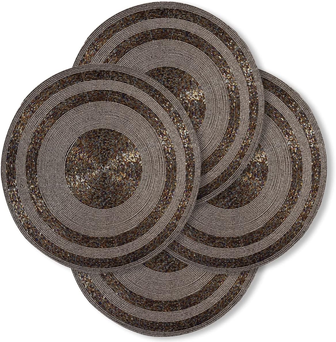 Elegant Beaded Placemats Set of 12 for Christmas Dining