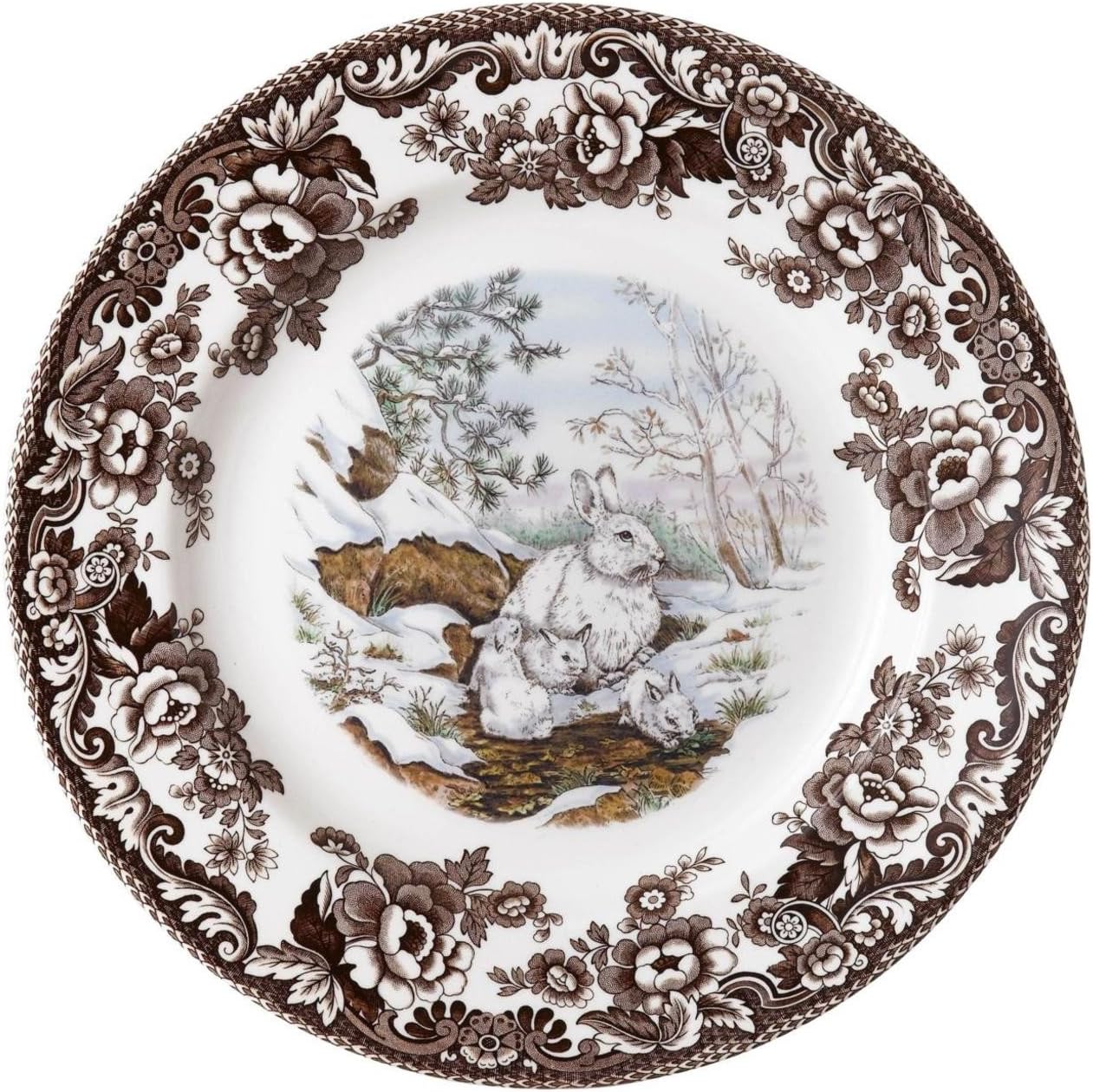 Spode Woodland Snowshoe Rabbit 8-Inch Salad Plate for Holidays