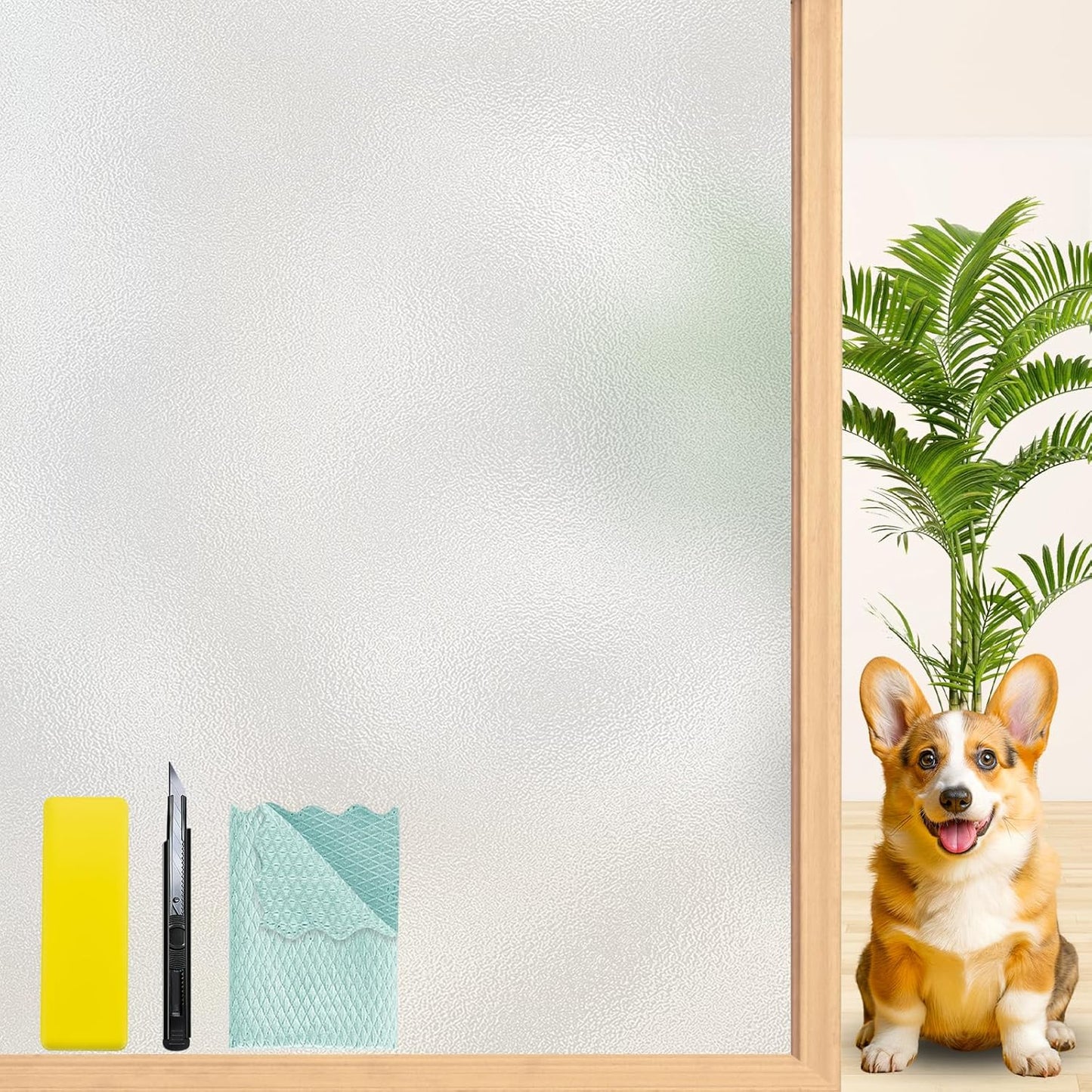 Niviy Frosted Glass Window Privacy Film for Day and Night Use