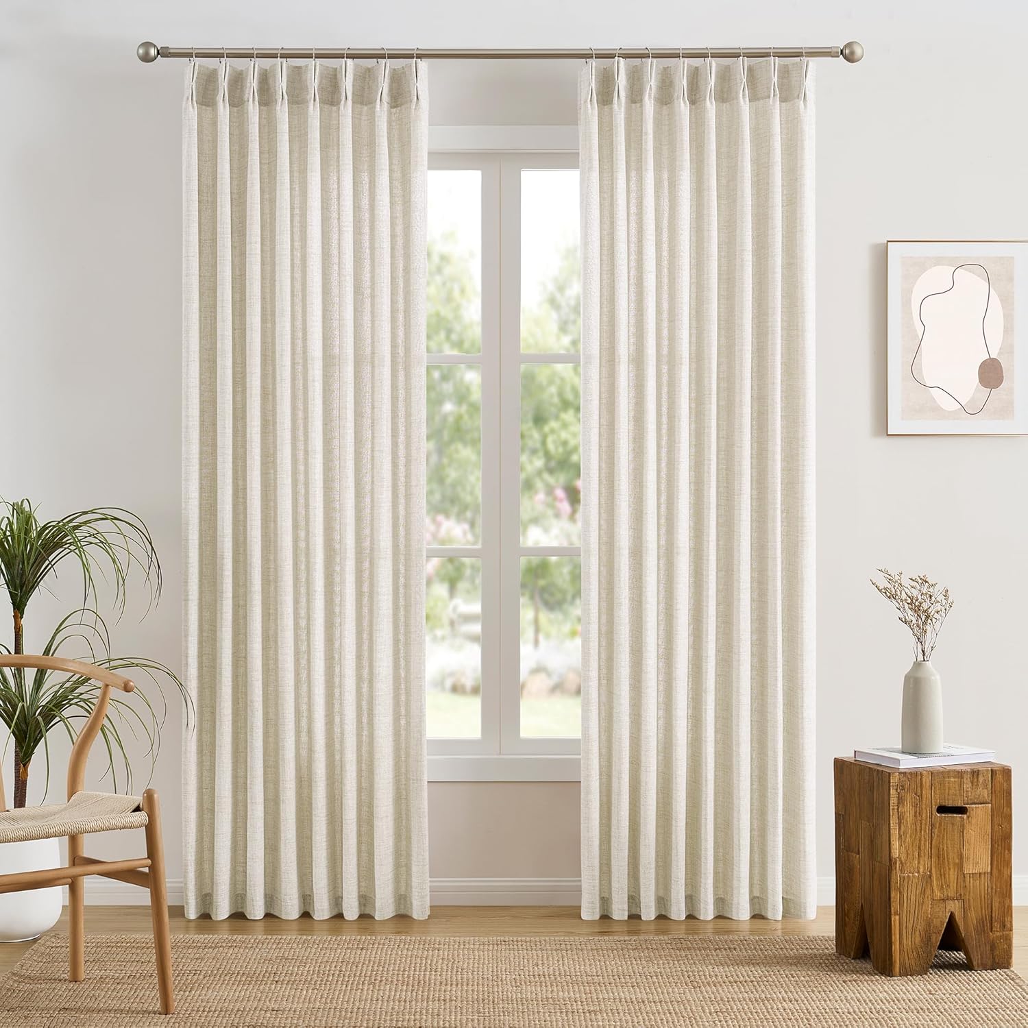 86 Inch Natural Cream Curtains for Elegant Light Filtering