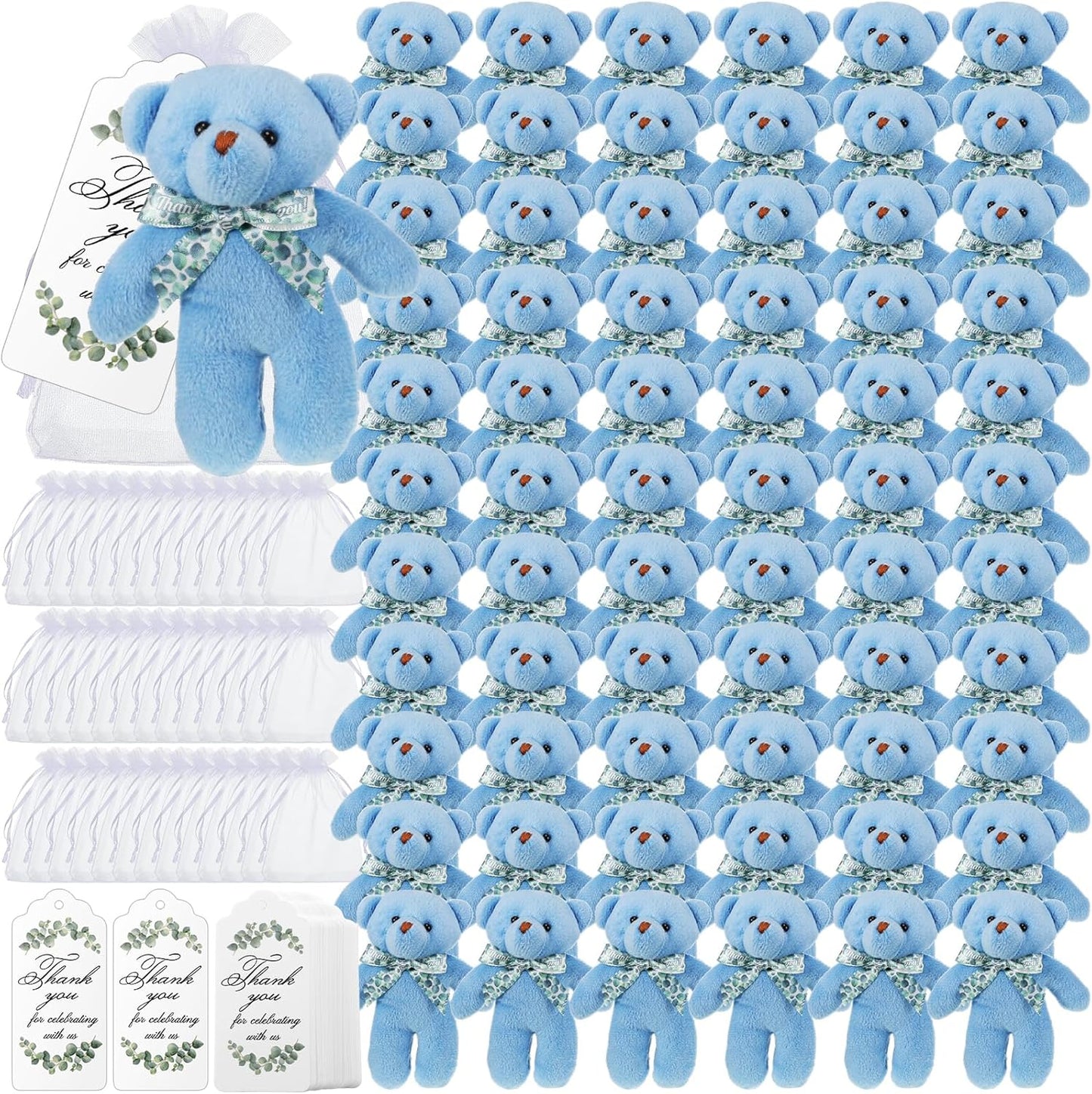 Wettarn 50 Sets Tiny Plush Bear Bulk for Party Favors and Gifts
