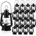 Hortsun 16 Pcs Black Vintage LED Camping Lanterns - Warm Dimmer Lights