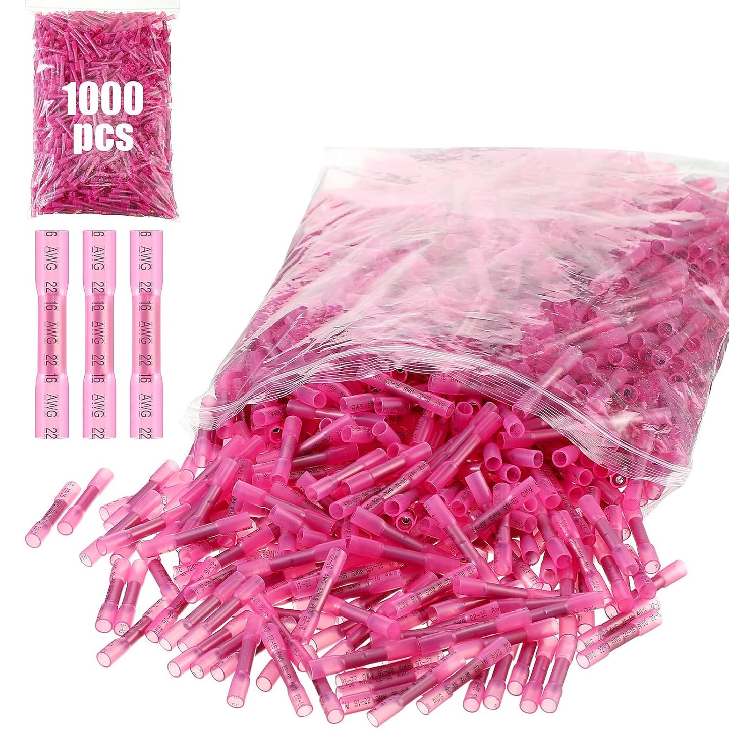 High-Quality 1000 Pcs Heat Shrink Butt Wire Connectors for All Needs