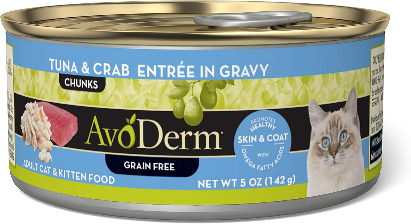AvoDerm Natural Grain Free Wet Cat Food with Tuna & Crab
