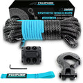 1/4ft x 50ft Synthetic Winch Rope Cable Kit - Safer Lightweight