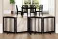 Freestanding Dog Gate with Door 80 in Wide - Stable Indoor Pet Barrier