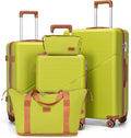 5 Piece Luggage Sets with Spinner Wheels - Lightweight Hardshell Set