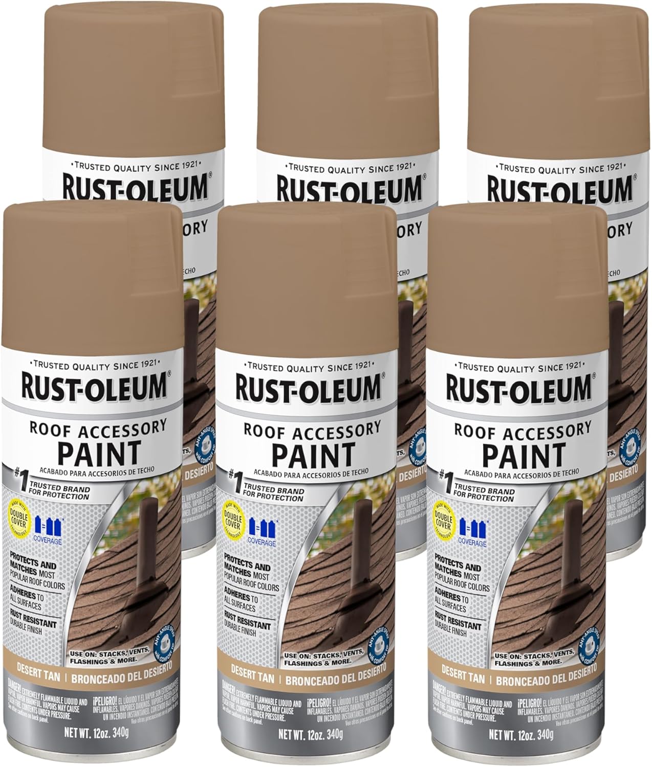 Rust-Oleum Roofing Accessory Coating Spray, 12 oz, 6 Pack