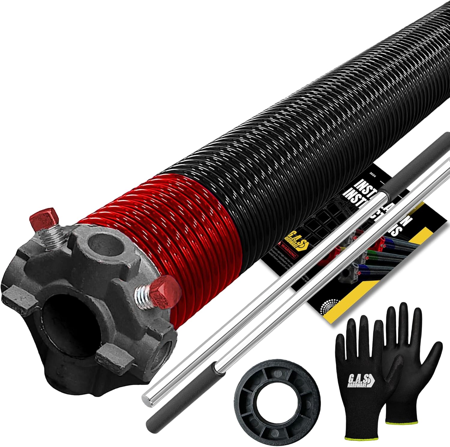 Garage Door Torsion Spring 225x2x27 with Winding Bars and Gloves
