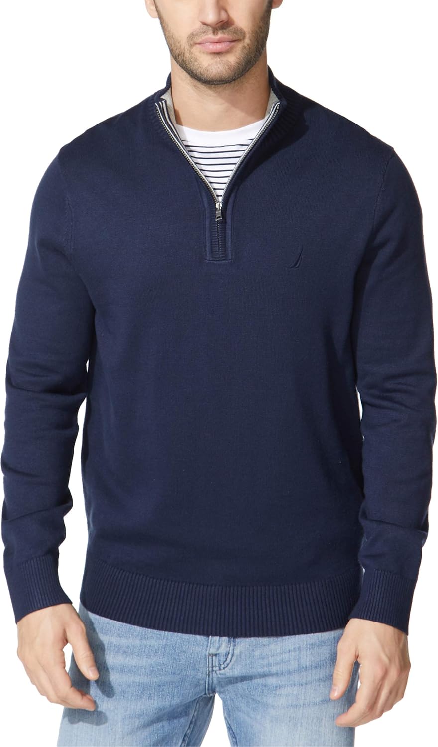 Nautica Men's Quarter-Zip Sweater for Classic Comfort and Style