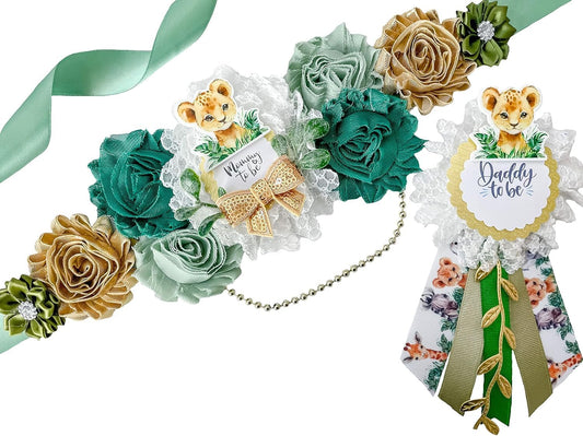 Green Safari Baby Shower Mom to Be Maternity Sash for Celebrations