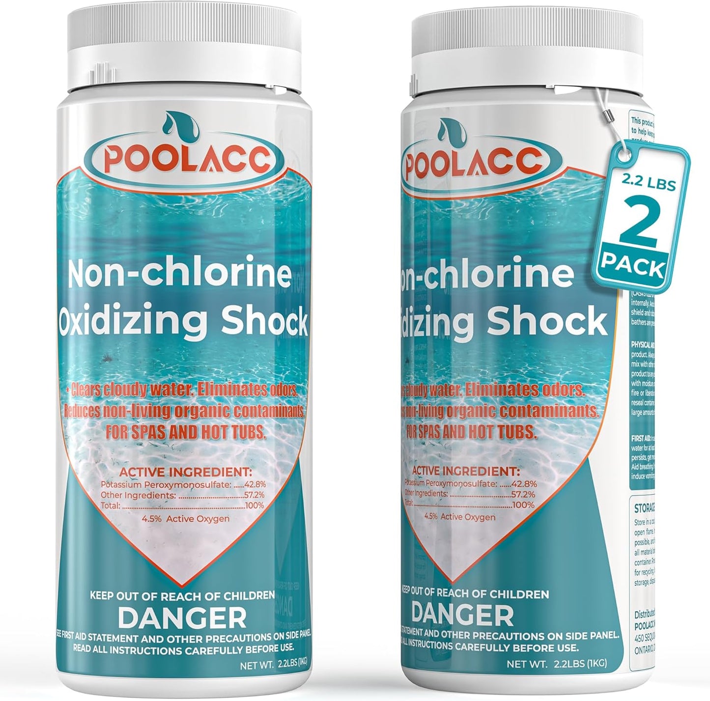 2.2 LB Non-Chlorine Spa Shock Oxidizer for Hot Tubs & Pools