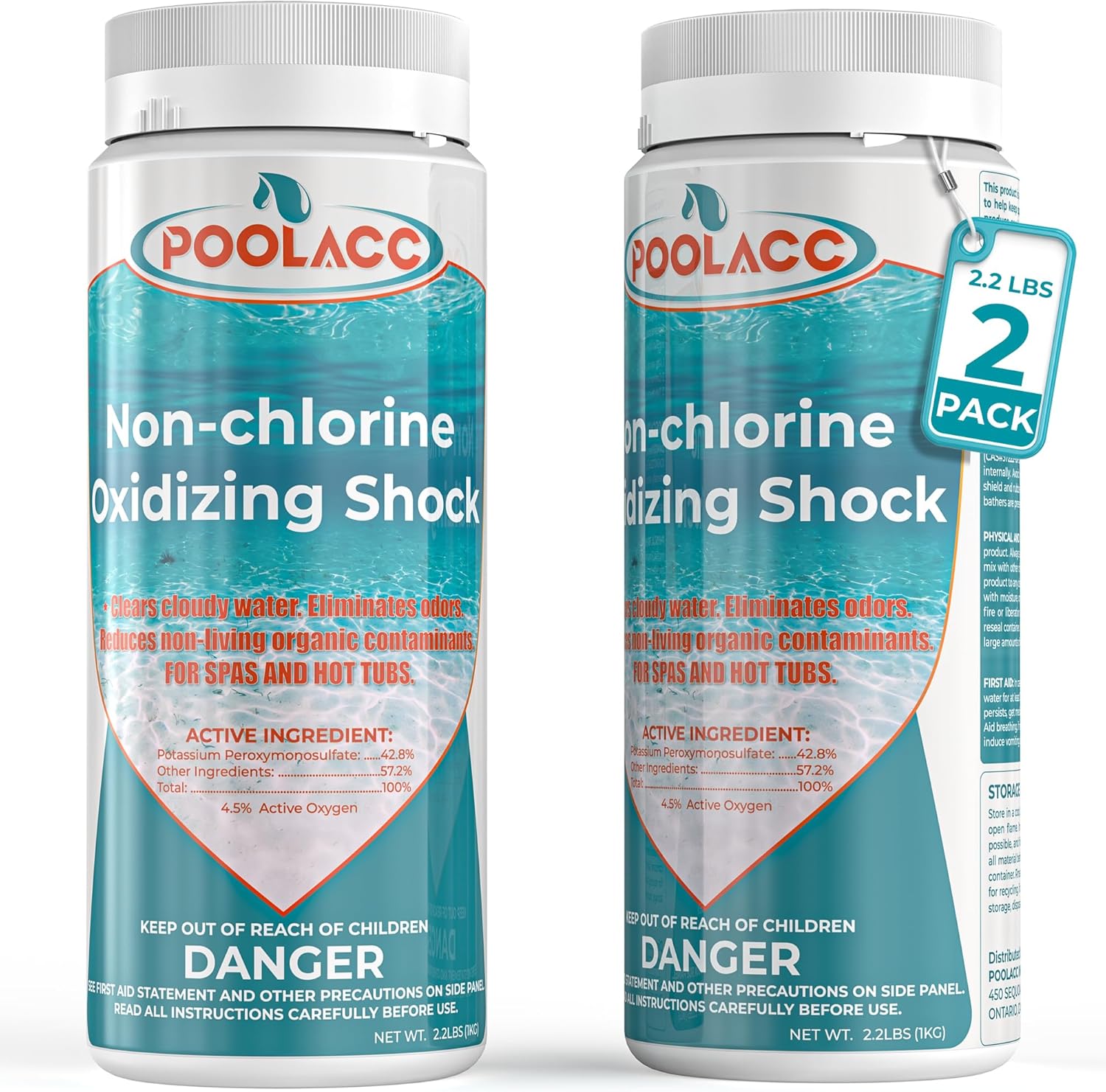 2.2 LB Non-Chlorine Spa Shock Oxidizer for Hot Tubs & Pools