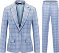 Womens 2 Piece Plaid Suit Set Blazer and Elastic Waist Pants